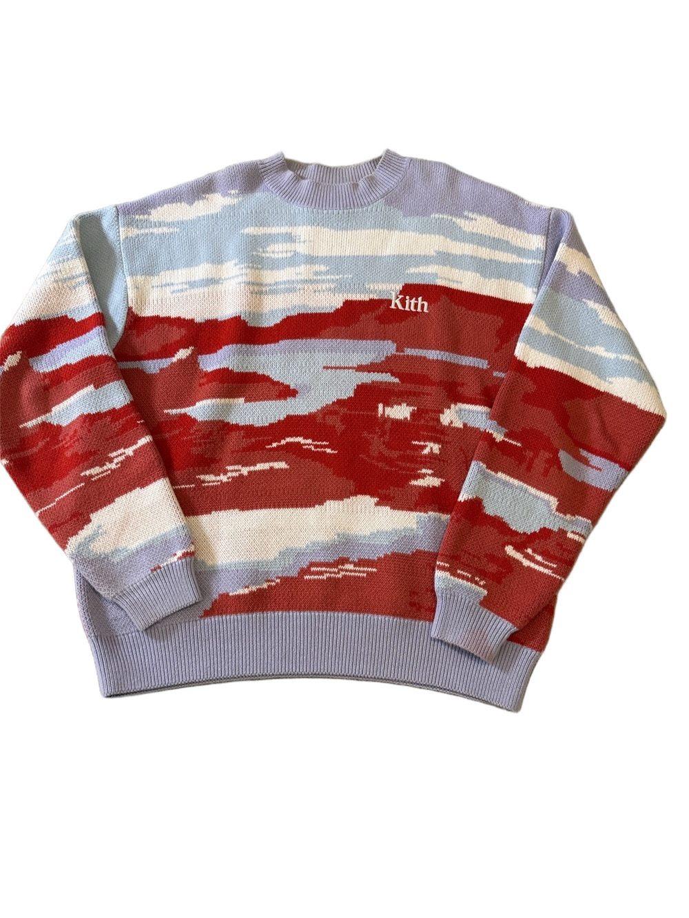 Kith Lavender & Red Scenic Knit Crewneck Sweater